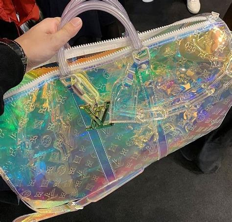 iridescent duffle bag pvc lv dupe|louis vuitton loop bag dupes.